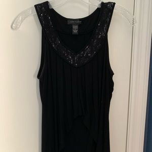 V neck high low tank